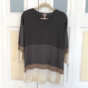 Chicos 3 Colorblock Cashmere Blend Knit Sweater 3/4 Sleeve Women Size M Chicos 1